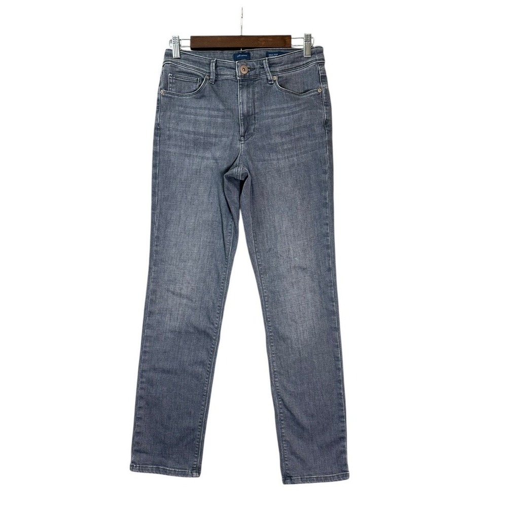 J. Jill Womens Denim High Rise Straight Leg Jeans 4 Gray Stretch Modern Classic - Picture 2 of 7